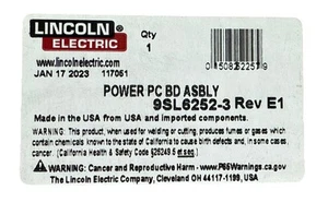 Lincoln Electric 9SL6252-3 POWER PC BD ASBLY L6252-3 Rev E1 - Picture 1 of 18