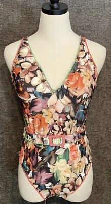 BECCA Impresionista Estampado Cinturón Una Pieza Traje De Baño Multicolor Talla Grande Nuevo Foto 1 de 4