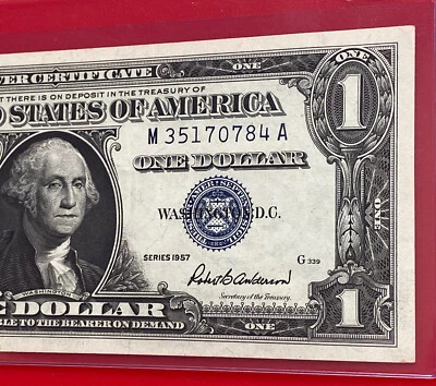 1957 $1 Dollar Silver Certificate (Blue Seal) Block M-A , Uncirculated - Image 1 of 3