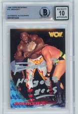 BOOKER T 1998 TOPPS WCW/NWO SIGNED AUTOGRAPHED CARD BECKETT WITH HOF INSCRIPTION