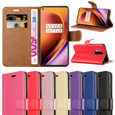 OnePlus 8, Plus Phone Case Leather Wallet Book Flip Stand View Cover for OnePlus - Image 1 of 4