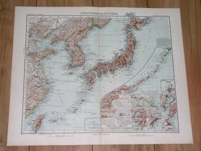 MAPA DEL IMPERIO JAPONÉS 1911 JAPÓN TOKIO COREA PUERTO ISLAS ARTHUR KURIL CHINA Foto 1 de 4