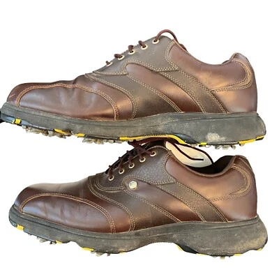 Etonic Golf Shoes Mens Size 12M Brown Leather Cleats Dri-XC Casual Athleisure - Image 1 of 4
