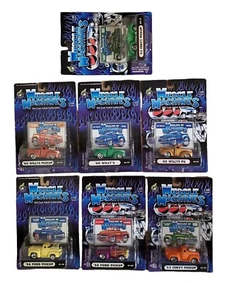 Muscle Machines 56 Ford Pickup, '53 Chevy Pickup, 40 Ford Willys Pickup Lot Of 7 - Image 1 of 4