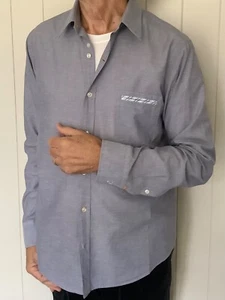Mens BOSS ORANGE Blue-Long Sleeved-Casual Shirt-Size Large-100% Cotton - Picture 1 of 10