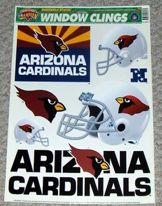 NFL Football (#09327) ARIZONA CARDINALS Reusable Static Window Clings Decals - Picture 1 of 3