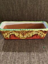 Terracotta Bright Hand Painted Planter 10” x 3”