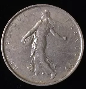 1962 France Silver 5 Francs, Last Circulating Silver - Picture 1 of 2