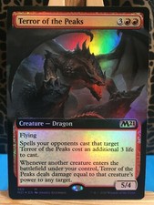 MTG - Foil Extended Art - Terror of the Peaks. M21. Mythic Red Creature - Dragon