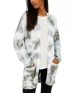 Hooked Up By IOT Women's Juniors' Tie-Dyed Cardigan (Small, Green Tie Dye) - Picture 1 of 1
