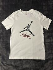 Nike Jordan Flight Jumpman Men’s T-Shirt - White / Fire Red - Size UK Medium