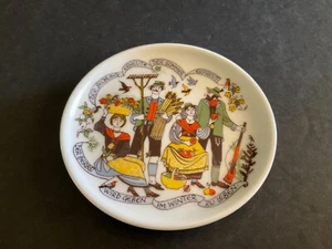 Piatto tedesco Altenkunstadt ceramica arte popolare Susanne Doker stagione invernale 3 7/8” D - Foto 1 di 3
