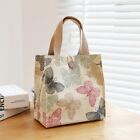 Printed Butterfly Lunch Bag Large Capacity Handbag Portable Canvas Bags