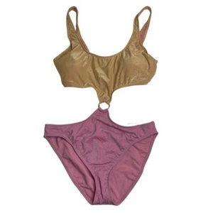 Salt + Cove Precious Monokini Traje de Baño Rubor Oro Rosa Grande Nuevo - Imagen 1 de 8