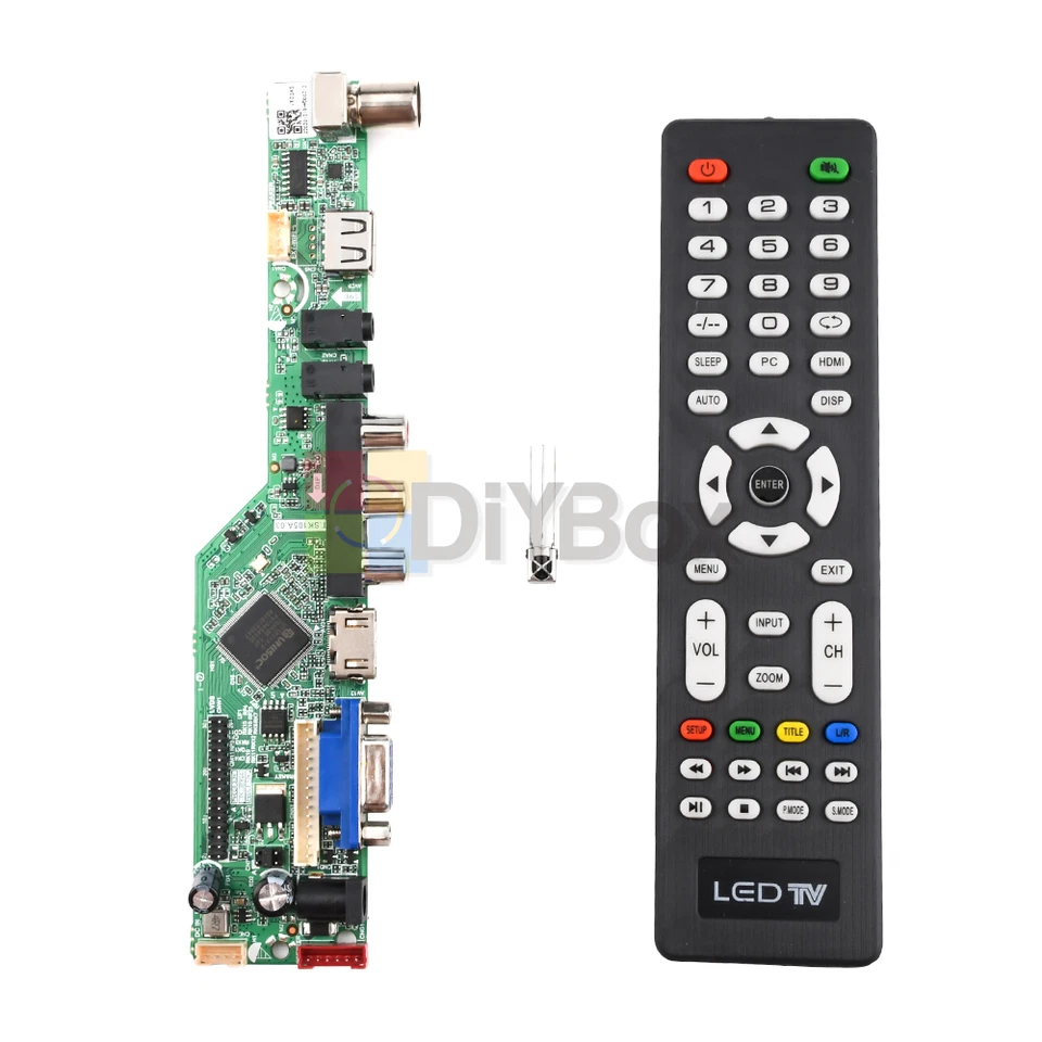 V29 Universal LCD TV Controller Board TV Motherboard VGA/AV/TV/USB - Image 1 of 1