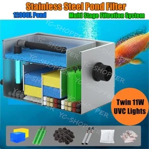 S. Steel Gardening Bio-Filter Aquarium Fish Tank Pond 12000L Twin UV Sterilisers - Picture 1 of 5