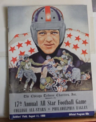 Vintage Program  College All-Stars vs Eagles  8/11/1950  excellent condition - Image 1 of 4