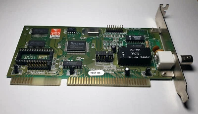 Rare Vintage Adapter Genius GR1222 10Mbps BNC Ethernet ISA Card - Image 1 of 2