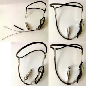 Men's Stainless Steel Chastity Belt Adjustable Pants With Cage Slave BDSM Plug - Picture 1 of 33