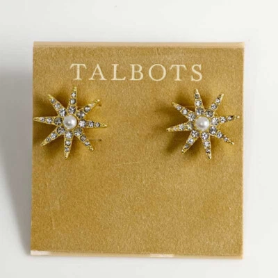 Talbots 经典水钻星星耳钉时尚女士春假珠宝首饰 — 第 1/4 张图片