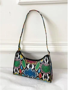 Multicolor Snakeskin Artificial Patent Leather Bag Baguette Bag Shoulder Bag - Bild 1 von 5