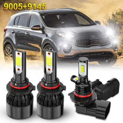 Faros LED 4 piezas + bombillas antiniebla 6000 k blancas para KIA SPORTAGE 2017 2018 2019 Foto 1 de 4