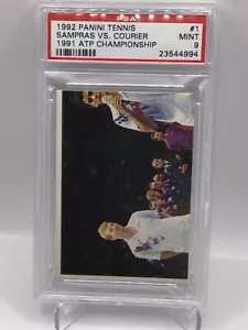 1992 Panini Tennis #1 Sampras vs Courier PSA 9 (Top Pop, Pop 1) - Bild 1 von 2