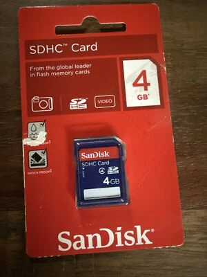 Retail SanDisk 4GB SDHC Memory Card Class 4 (SDSDB-004G-B35) - Image 1 of 2