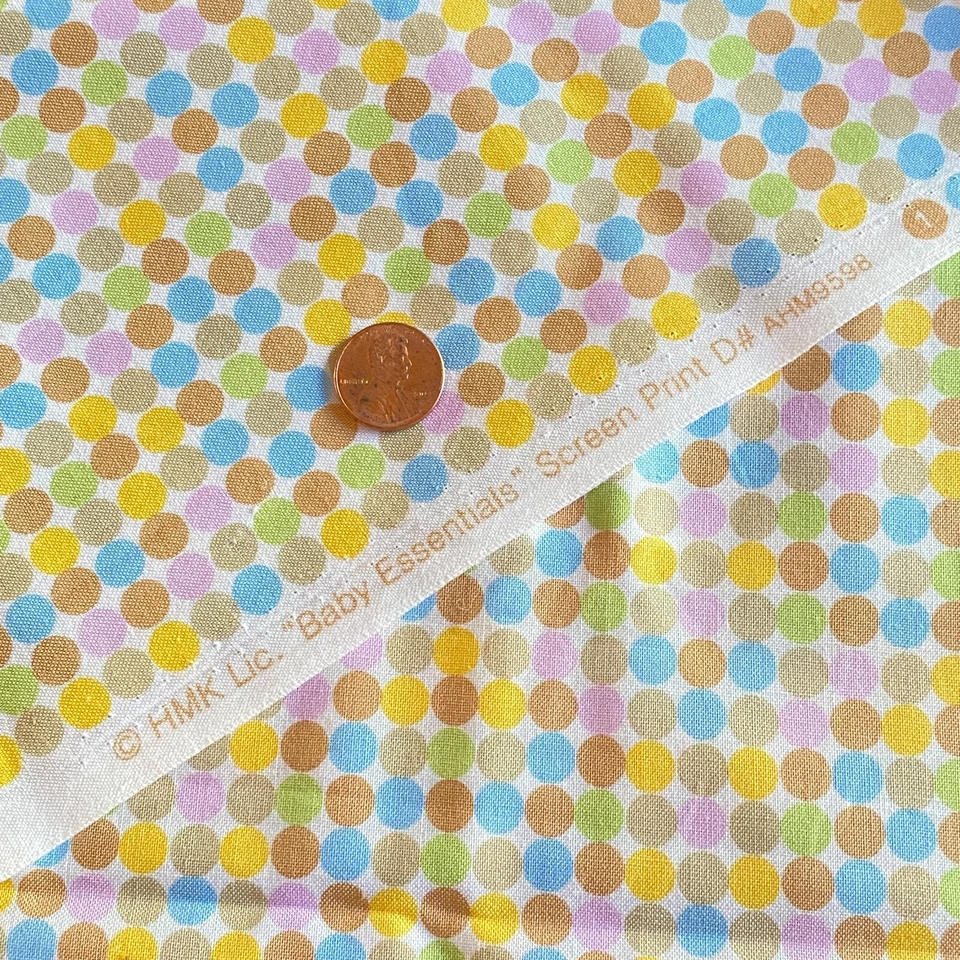 Pastel Dot Fabric Nursery Quilting Cotton 34x44 - Image 1 of 3