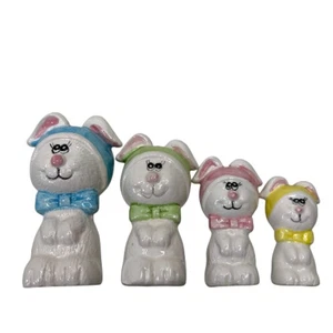 Ceramic Bunny Measuring Spoons Set of 4 – 1 Tbsp 1 Tsp 1/2 Tsp 1/4 Tsp - Picture 1 of 5