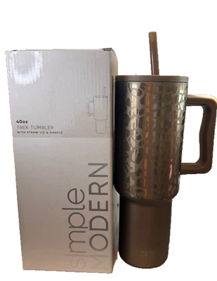 simple modern 40oz trek tumbler Gold Leopard - Image 1 of 3