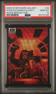 2022 Star Wars Galaxy HAN SOLO & CHEWBACCA IN THE COCKPIT #42 Wave #/99 PSA 10 - Image 1 of 2