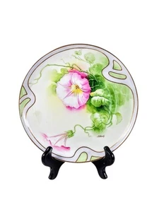 Limoges Coronet France Hand Painted Art Nouveau Floral Signed Albert Plate 7.5in - Picture 1 of 6