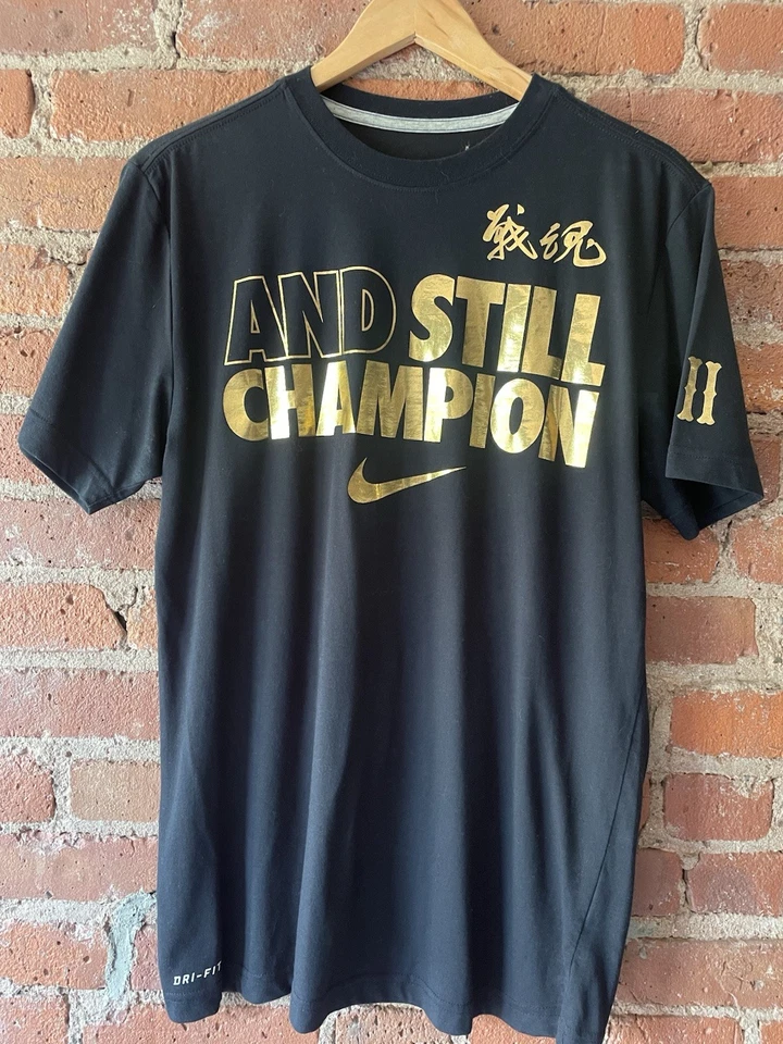 UFC 172 Jon Jones And Still Champion NIKE Dri-Fit T-shirt Size M Gold Lettering - Image 1 of 4