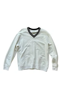 Zara Man V-Neck Sweater, Ivory - Size M - Picture 1 of 3