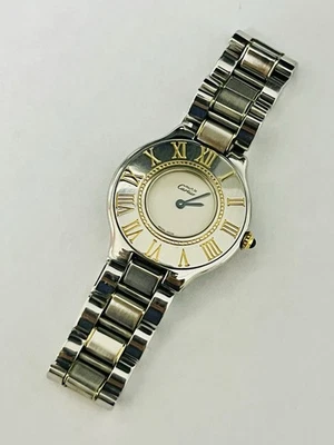 Relógio feminino Must De Cartier 21 movimento quartzo dois tons 31mm - Imagem 1 de 4