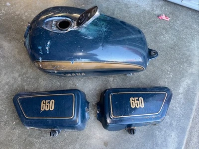 1976 Yamaha Xs650 Fuel Tank And Metal Trims Combo - Image 1 of 4