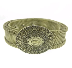 Cinturón de malla metálica 36-40" Chico's talla mediana suroeste tono dorado - Imagen 1 de 5