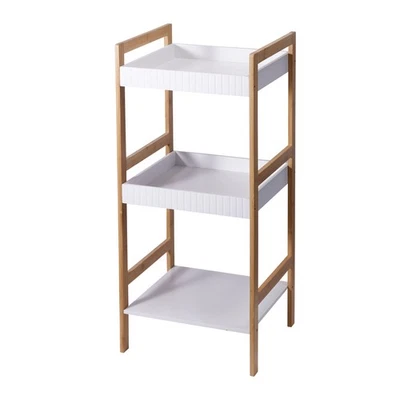 Scaffale bagno bagno mensola da parete mensola bambù portaoggetti 3 ripiani 3... - Immagine 1 di 4