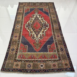 4x8 Turkish Oushak Rug, Vintage Handmade Wool Oriental Area Carpet - Picture 1 of 10
