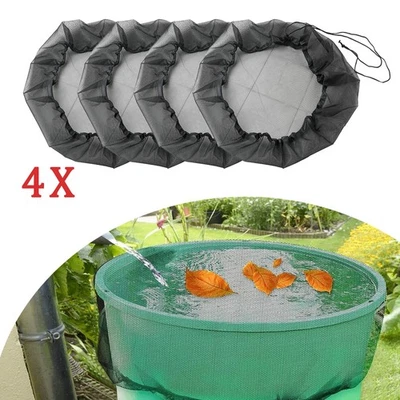 MARKENLOS 4 Stk Abdeckung für Regentonne rund Regentonnen Netz 80cm mit Zugkordel Deckel