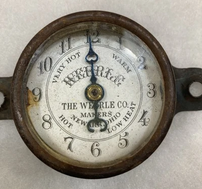 Vintage Antique Steam Temperature Gauge Wehrle Stove Co Steampunk Newark Ohio - Image 1 of 4