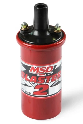 MSD 8203 Bobina de Ignição Blaster 2 Series (com resistor de lastro), Vermelho, estilo estoque - Imagem 1 de 4