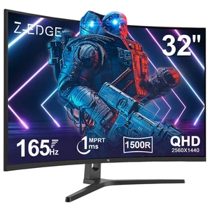 32-Inch Curved Gaming Monitor 2K QHD 165Hz 1Ms 2560X1440, 16:9 LED Monitor Frame - Picture 1 of 12
