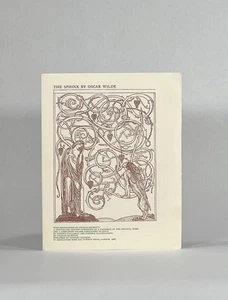 Curwen Press, Oscar Wilde / Prospectus The Sphinx 1981 - Imagen 1 de 3