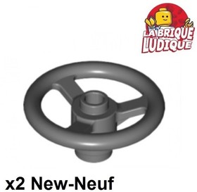 Lego Technic 2x Steering Wheel Steering Wheel Small 3 Dark Grey 2819 NEW