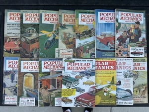 Lot of 14 1954 1955 1956 1962 1963 1964 POPULAR MECHANICS Magazines Vintage Ads - Picture 1 of 17