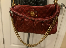Marc Jacobs Maroon Quilted Leather Julianne Purse W/ Cross Body Strap & Chain