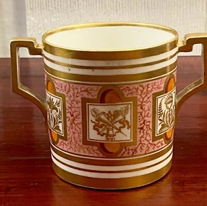 Antique Royal Crown Derby Twin Handle Loving Cup Early 1800 “Forgotten Pattern” - Picture 1 of 19