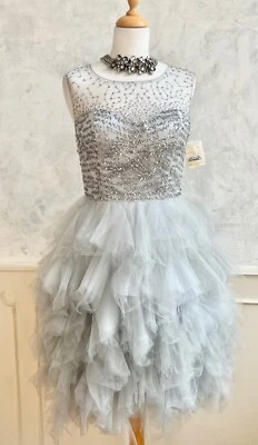 NEW+TAGS - RUBY PROM Silver Sequin Tulle Fairytale Strictly Carrie Prom Dress 8 - Image 1 of 4
